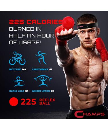 Champs Advanced MMA Boxing Reflex Ball for Reaction Speed and Hand-Eye Coordination Training - Boxing Gear for Fight Speed and Punching Bag Reflex Training - Buy Online on GoSupps.com