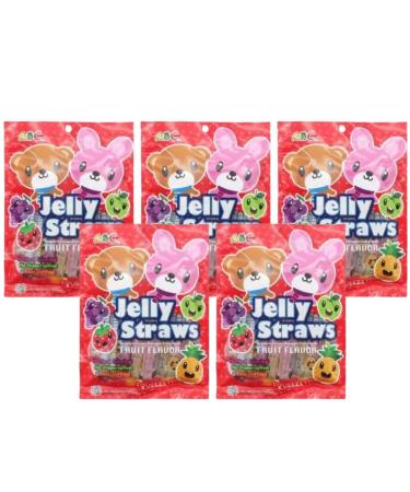 Candybox Fruit rubber sticks ABC Bear and Bunny - Jelly jelly strips - Challenge Long Jellys - Kaubonbon rods - Soft curling with fruit - 1500 ml 5 pieces 300 g (5 Pack) Bear Bunny