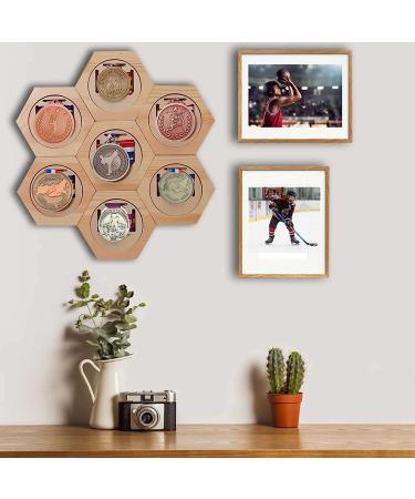 Drosica Medal Hanger Display Wooden Honeycomb Medal Display for Medals Earned Through Triathlons  Gymnastics  Football  Basketball  Running  Swimming  Military  Games  and Any Competition (7 pcs) - Buy Online on GoSupps.com