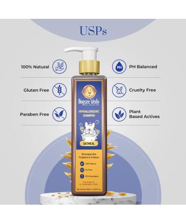 Dogsee Veda Oatmeal Dog Shampoo - 100% Natural Paraben-Free Ayurvedic Cruelty-Free | Soothes Irritation & Itching - 13.50 fl.oz - Buy Online on GoSupps.com