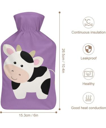 Cute Cow Hot Water Bottle with Plush Cover - Hand Warmer for Adults & Kids | 26.5x15.3cm - International Shipping Available - Buy Online on GoSupps.com