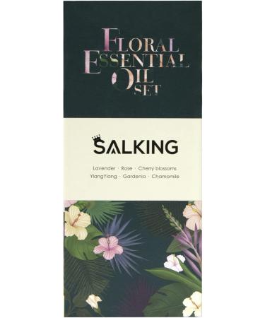 100% Organic Salking Essential Oils Set - Aromatherapy Gift Set for Diffusers & Massage | 6 x 10ml Fragrance Oils (Lavender Rose Cherry Blossom Ylang Ylang Gardenia Chamomile) - Buy Online on GoSupps.com