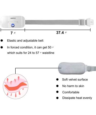 Electric Cordless Menstrual Heating Pad - Fast Heating with 3 Heat Levels and 3 Massage Modes for Period Pain Relief - White - Buy Online on GoSupps.com