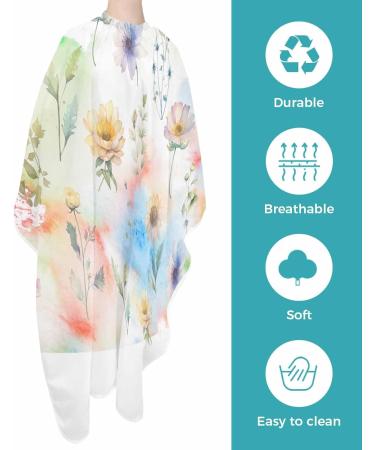 Dreamy Floral Barber Cape - Adjustable Hair Cutting Cape for Men Women & Kids | 55x63 Inch Abstract Watercolor Design - Buy Online on GoSupps.com