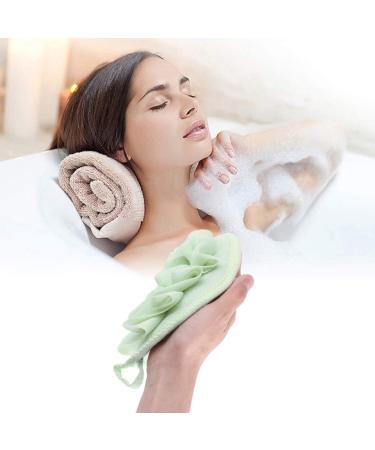 LEORX Loofah Sponge 6pcs Shower Pouf Exfoliating Mesh Bath Scrubber with Hand Strap - Buy Online on GoSupps.com