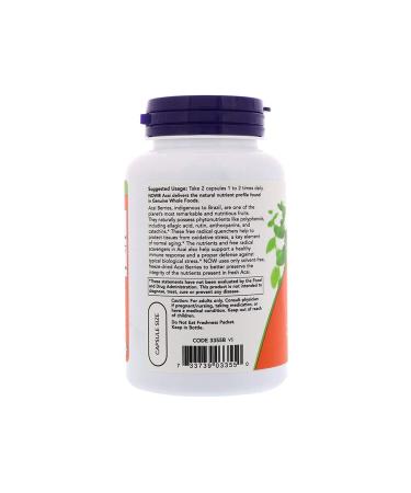 Now Foods Freeze-Dried Acai 500mg - 100 Vegan Capsules | Antioxidant Superfood - Buy Online on GoSupps.com