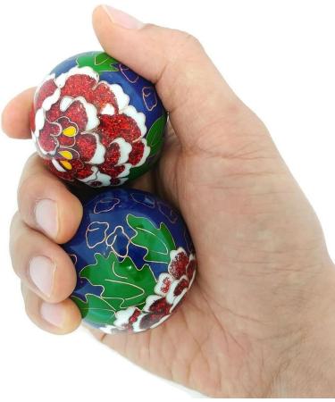 Top Chi Premium Peony Baoding Balls - Large 2 Inch Chiming Chinese Health Balls for Hand Therapy, Exercise, and Stress Relief - Buy Online on GoSupps.com