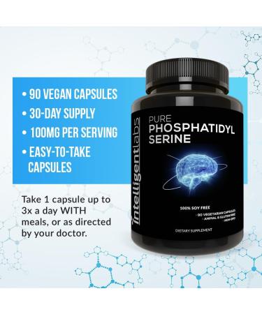 Buy Intelligent Labs Phosphatidylserine 100mg - 90 High Strength Capsules | Soy & Allergen Free | Pure Sunflower Lecithin Supplement - Buy Online on GoSupps.com