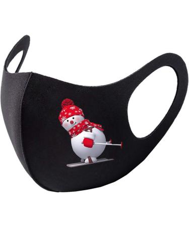 Deholifer 8-Piece Cotton Adult Christmas Fabric Masks - Breathable Washable Adjustable Mouth & Nose Protection in Black - Buy Online on GoSupps.com