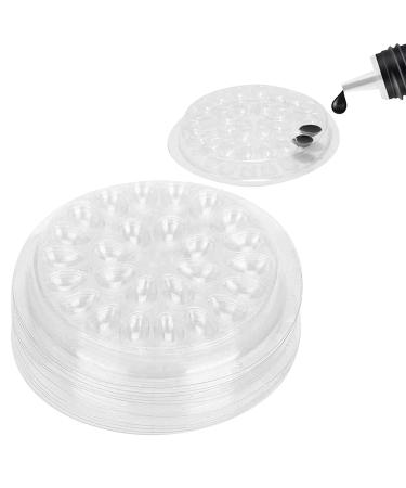 LATRAT 100pcs/set False Eyelash Glue Holder Transparent Plastic Eyelash Extension Glue Stand Pad