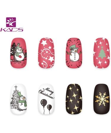 KADS Christmas Nail Stamping Plate - Festive Elk, Snowman, Bell, Balloon, Christmas Tree Design (CH011) - Buy Online on GoSupps.com