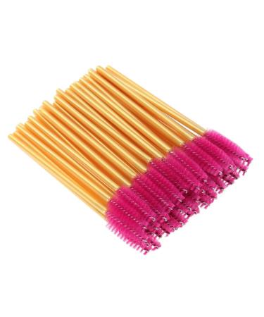 Beavorty 50 Pcs Colorful Mascara Disposable Eyelash Mascara Makeup Eyelash Brush Applicator Suite 50 Pcs Rose