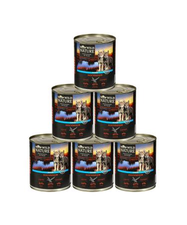 Dehner Wild Nature Dog food Hochmoor wet food grain -free / sugar -free for puppies and young dogs wings / duck 6 x 800 g (4.8 kg) Single junior duck 800 g (6 Pack)