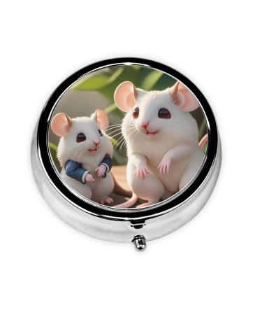 Mother and Child Ratsround Pill Box 3 Compartment Round Pill Box Organizer #Portable Travel Pill Box for Traveling.