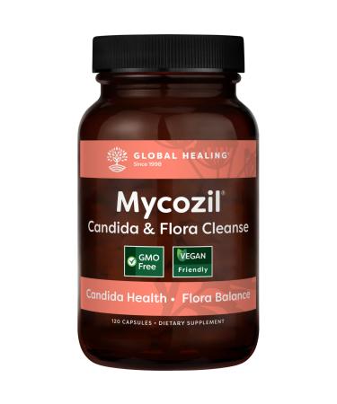 Global Healing Mycozil - Vegan Supplement Supports Detoxification for Natural Candida Cleanse, Encourages Gut and Vaginal Health and Rids of Harmful Organisms & Overgrowth, Women & Men - 120 Capsules