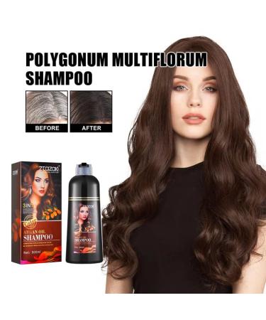 Instant Gray Hair Color Shampoo - 3-in-1 Herbal Dye for Men & Women | Quick & Easy Home or Salon Use (Brown - Buy Online on GoSupps.com