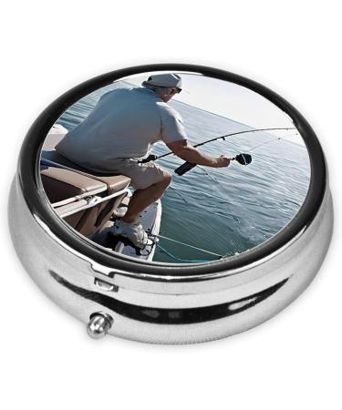 Fishing Rod Mini Round Pill Box | 3 Compartment Pill Organizer | Travel Medicine Case | Portable Pill Box for Home & Office - Buy Online on GoSupps.com