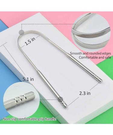 Stainless Steel Tongue Cleaner Set - 2 Pieces for Adults & Children | Effective Tongue Scraping & Hygiene - Buy Online on GoSupps.com