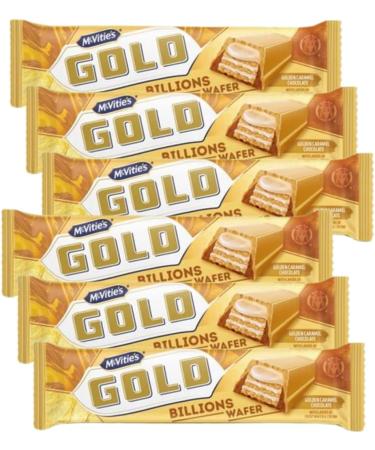 Golden Caramel Chocolate Bundle Consisting of McVities Gold Billions Wafer Bars 39.5g (6 Pack) - Buy Online on GoSupps.com