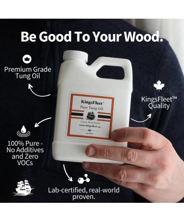 KingsFleet - Pure Tung Oil | 16oz | Classic Wood Finish | Indoor / Outdoor | Restore Protect and Maintain! - Buy Online on GoSupps.com