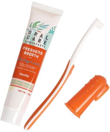 Pet Toothpaste and Toothbrush - Dog Toothpaste and Brush Set Finger Brush for Dogs Teeth and Toothpaste Pet Oral Teeth and Gum Care Wobblo A: Vanilla Flavor - Buy Online on GoSupps.com