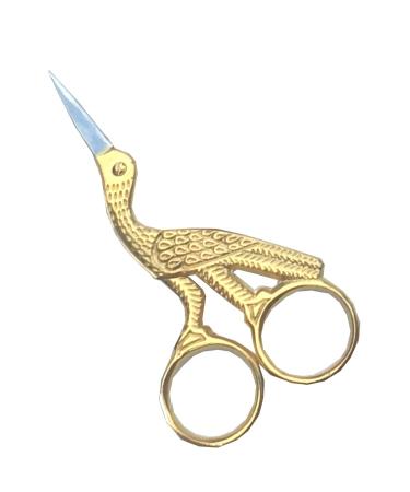 Stork Gold Silver Bird Design Scissor For Embroidery Manicure Nail Art Trimming Craft & Sewing Multi-Purpose Scissors (Bird Shape 1)