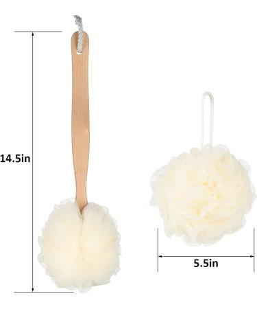 JulaJuyo Shower Back Scrubber Loofah Set with Long Handle Body Brush & Bath Sponge - Exfoliating Shower Tool for Men, Women & Elderly - Buy Online on GoSupps.com