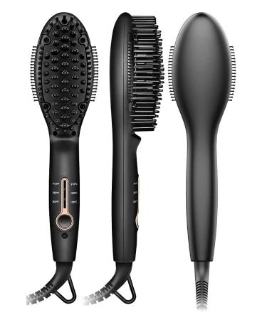 Buy Ionic Hair Straightener Brush | Frizz-Free Heated Beard Brush with 3 Temp Settings & Auto Shut Off - Buy Online on GoSupps.com