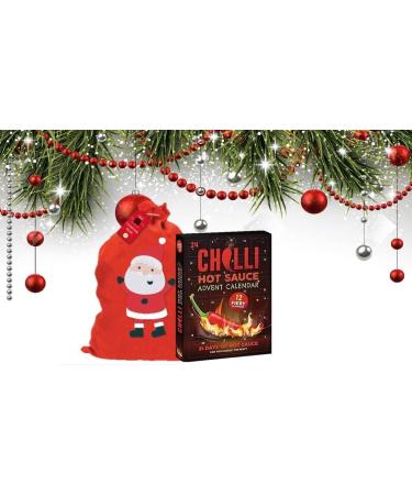 Chilli Hot Sauce Advent Calendar 2023-2024 Christmas Countdown 24 Days with 12 Fiery Flavours Men Women Vegetarian and Vegan Christmas Adults Food Chilli Lovers Gift Red - Buy Online on GoSupps.com