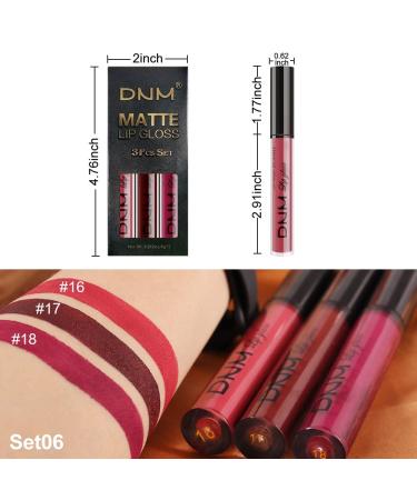 3Pcs Dark Red Purple Matte 24-Hour Liquid Lipstick Set | Long-Lasting, Smudge-Proof, Waterproof Lip Gloss Gift Set | Matt Lipsticks for Women | Makeup Lipstick 06 - 0.21 Fl Oz (Pack of 3) - Buy Online on GoSupps.com