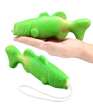 Bass Soap on a Rope for Men Christmas Gift Funny Bass Fish Soap on a Rope Handmade Soap Bars Fishing Dad Gifts Birthday Party Gifts for Friends(Green 1) 1 Green