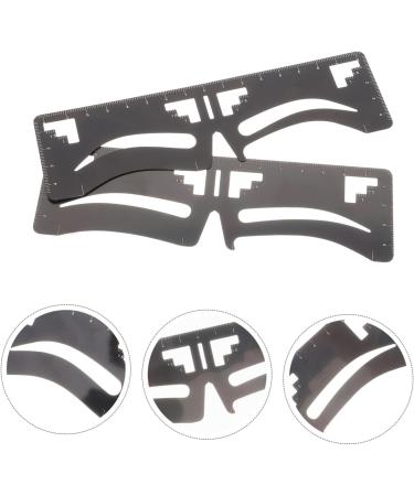 Anneome Stainless 2pcs Clear Ruler Eyebrow Guide Stencil Brow Makeup Supplies Measuring Tool Eyebrow Shape Metal Stainless Steel - Buy Online on GoSupps.com