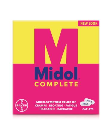 Midol Complete, Menstrual Period Symptoms Relief Including Premenstrual Cramps, Pain, Headache, and Bloating, Caplets, 24 Count