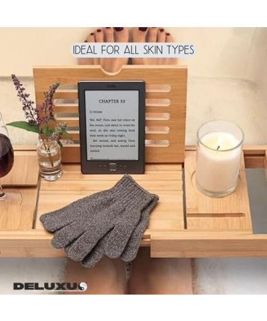 Bamboo Exfoliating Gloves - Eco-Friendly Body Scrub Mitts for Smooth Skin - Gentle Exfoliation for Ingrown Hair and Dead Skin - Blue Microfibre Bath Glove - Buy Online on GoSupps.com