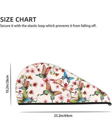 Watercolor Floral Microfiber Hair Towel Wrap for Women - Soft Super Absorbent Quick Dry Hair Cap for All Hair Types - Buy Online on GoSupps.com