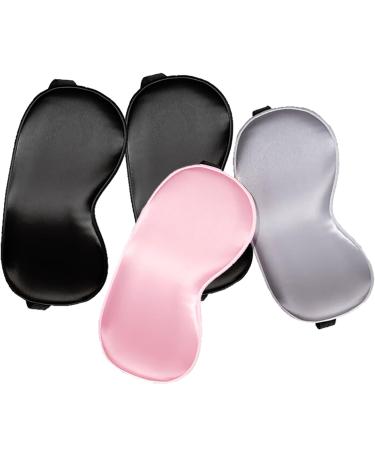 4 Packs Sleep Mask Eye Mask for Sleeping Silk Sleeping Mask for Women Men Night Sleep Mask with Adjustable Strap Soft Comfort Eye Shade Cover for Sleeping Shift Work Travel Yoga Nap