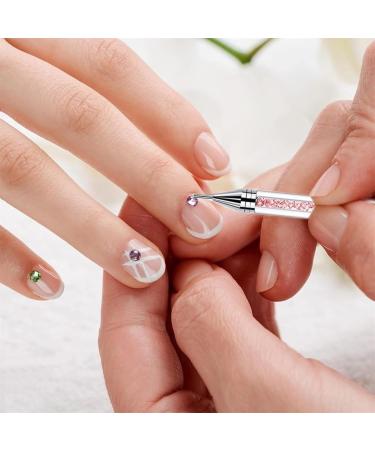 Rhinestone Picker Tool with Crystal AB Rhinestones Pink Wax Pencil & Nail Dotting Tool for DIY Nail Art Kit - Buy Online on GoSupps.com