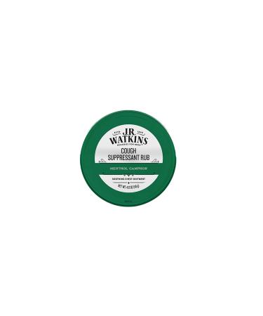 J.R. Watkins Menthol Camphor Cough Suppressant  Vapor Rub Relieves Congestion  Medicated Vapors for Soothing Relief  Topical Chest Rub , 4.12 oz, Single 4.12 Ounce (Pack of 1)