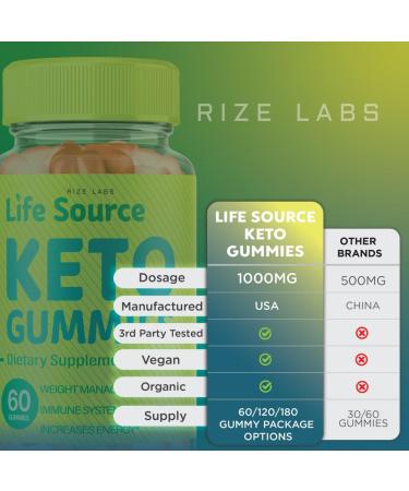 Life Source Keto Gummies with Apple Cider Vinegar - Advanced Weight Loss Supplement (60 Gummies) - Buy Online on GoSupps.com