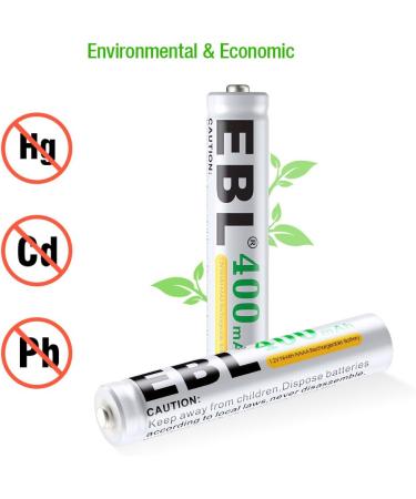 EBL AAAA Rechargeable Batteries - 1.2V 400mAh Ni-MH for Surface Pen 4-Pack | International Shipping Available - Buy Online on GoSupps.com