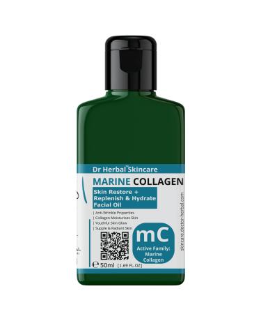 Dr Herbal Skincare Marine Collagen Extract Facial Oil 50ML Moisturize | Skin Restore | Replenish | Hydration | Dry Skin 50ml Facial Oil