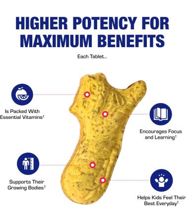 25-in-1 Kids Chewable Multivitamin - Clinically Formulated Kids Multivitamin with Iron Magnesium Vitamins A B Complex C D E Antioxidant Rich Fruit Extracts & More - Made in The USA - 1 Month Supply - Buy Online on GoSupps.com