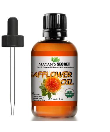 Mayan's Secret USDA Certified Organic Safflower Seed Oil High in Vitamin E and omega-6 fatty acids for anti-aging skin