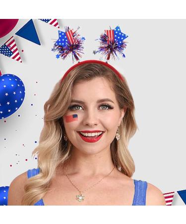 Outyua 4th of July Patriotic American Flag Headband Independence Day Hairband USA Star Red White and Blue Outfits Hair Accessories for Women Girls - Buy Online on GoSupps.com