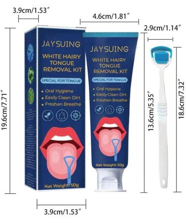 Effective Tongue Scraper Set | White Hair Tongue Removal & Cleaning Gel | Tongue Scrub Brush 1 Piece for Optimal Oral Health - Buy Online on GoSupps.com