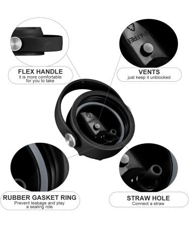 CHEETAH Replacement Straw Lid for Hydroflask Wide Mouth - Black, Fits 12-64oz Bottles, Includes Straws Brush - Compatible with Other Brands - Buy Online on GoSupps.com