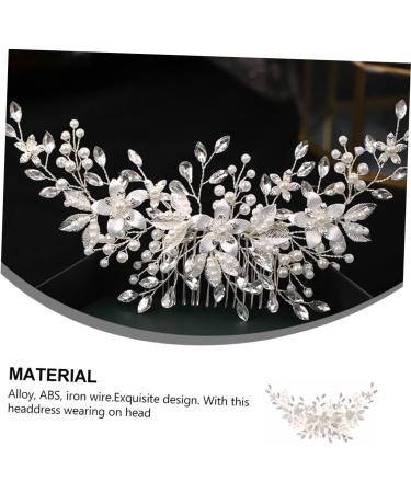 FRCOLOR Alloy Pearl Hair Comb Vintage Ornaments Flower Hair Comb Wedding Hair Teasing Comb Wedding Hair Comb Tiara Crystal Iron Wire Hair Accessories Bride White - Buy Online on GoSupps.com