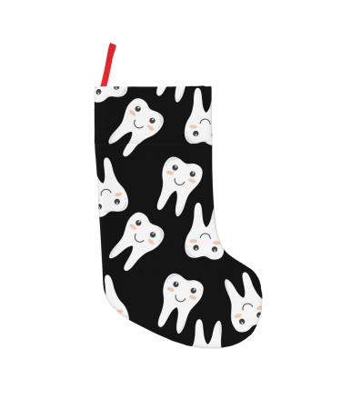 Dental Dentist Winter Festival Fashion Tube Stocking Christmas Fireplace Decor Sock 18"x11"