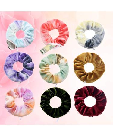 Lattcure 9 pieces hair tie including scrunching with zipper hair rubber bands hair bands elastic colorful hairs rope for girls women women ponytail - Buy Online on GoSupps.com