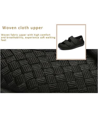 ZJING Diabetic Recovery Slippers for Men - Orthopedic Wide Width Walking Shoes for Arthritis & Swollen Feet - Black, Size 9 - Buy Online on GoSupps.com